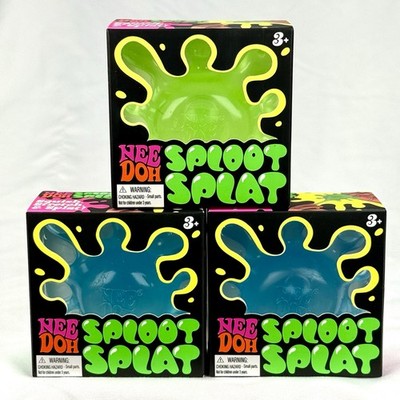NeeDoh Sploot Splat Squishy Tactile Squeeze Toy 3-Pack Green Blue