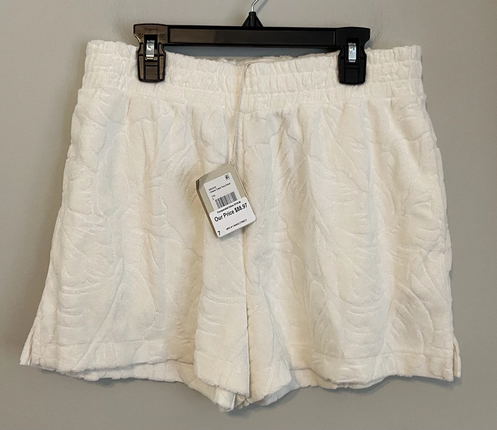 NWT Faherty Women's Cabana Terry Cloth Shorts in White SZ Small Organic Cotton