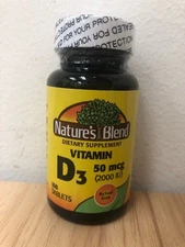 Nature's Blend Vitamin D3 2000IU Dietary Supplement Super Strength Tablets 100ct