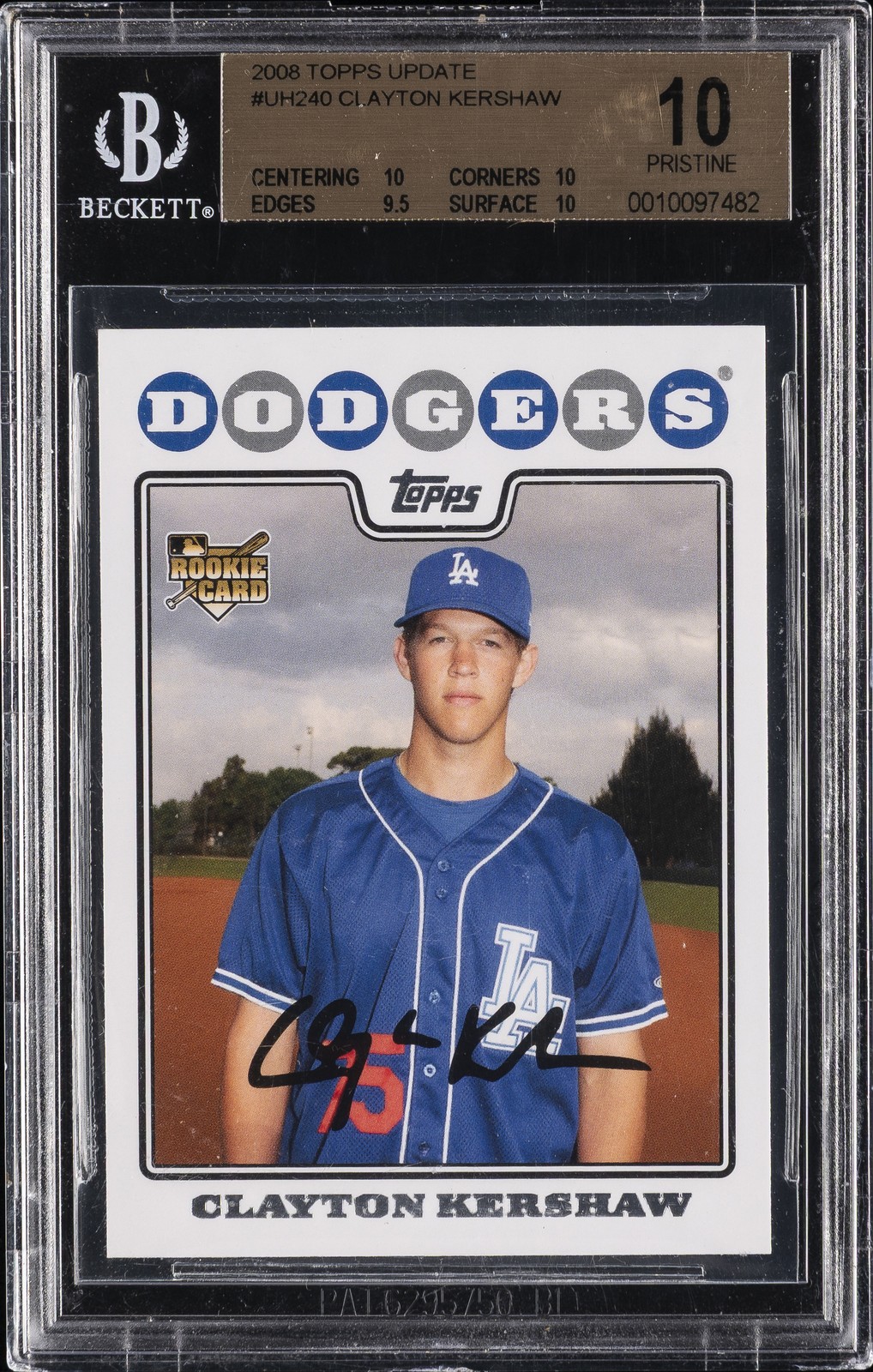 2008 TOPPS UPDATE #UH240 CLAYTON KERSHAW BGS 10