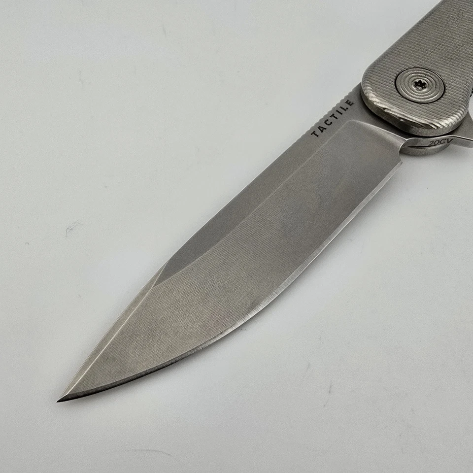 Tactile Rockwall Flipper Folding Knife Stonewashed Textured Titanium 20CV USA - Image 4 of 4