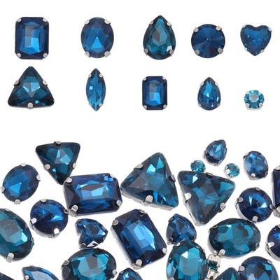 Für Crystal Rhinestones 100Pcs Mixed Shapes Cyan Blue Claw (Style 1)