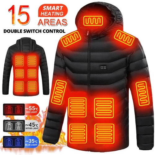Heated Coat Winter Body Warm Electric USB Jacket Men Women Thermal Heating Coat - Picture 1 of 20