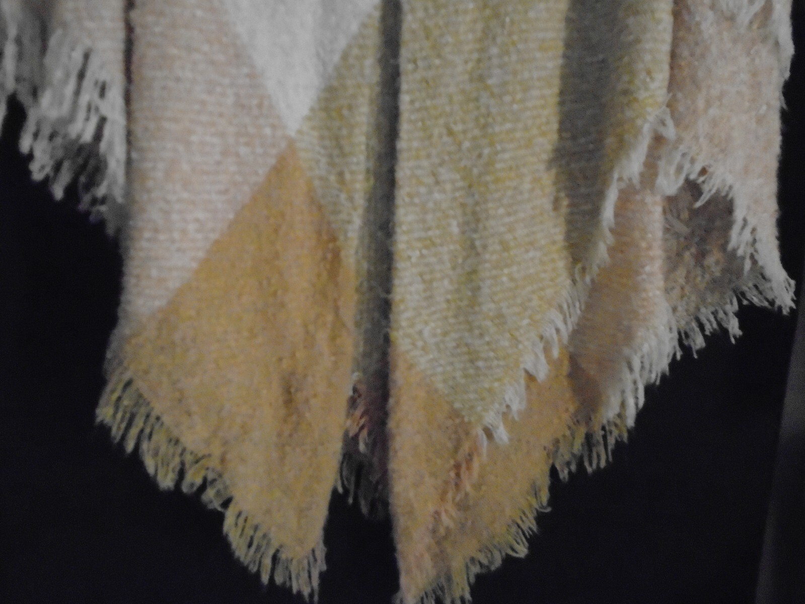 Mixit Brown White  Poncho One Size Toggle Closure ~Loose Knit Wrap