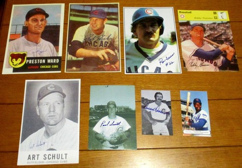 Chicago Cubs  AUTOGRAPH Lot (8) W/Preston Ward + Bill Madlock + Art Schult ++ - Picture 1 of 9