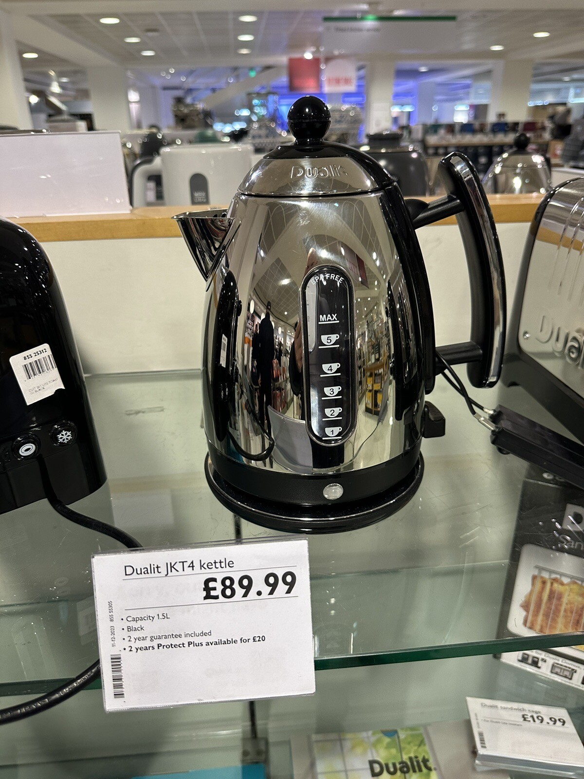 Dualit 1.5L Lite Jug Kettle Black and silver . Used In Good Condition