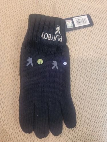 PLAYBOY BUNNY KNIT Schal & Handschuhe Schwarz Neu - Bild 3 von 3