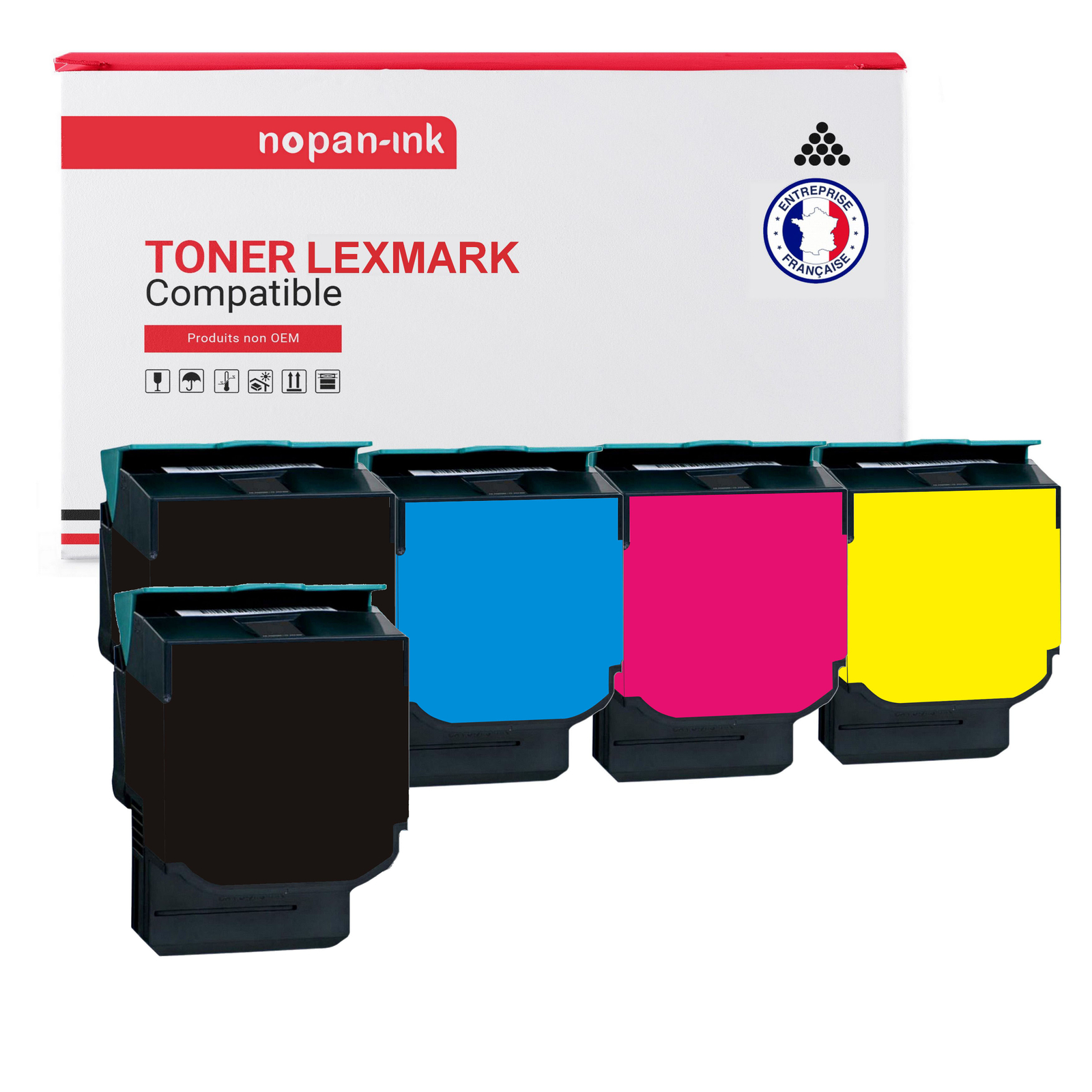 Toner Lexmark 80C0S30 magenta à pigments stables Nopan-Ink pour textes nets