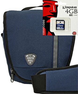 Foto Kamera Tasche SOUTHBULL COLT Cord blau Set mit 4 GB SD Karte