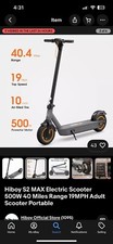 Hiboy MAX Pro Electric Scooter 500W 22 MPH 46 Miles Range Commuter Secondhand