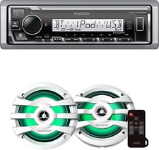 Kenwood KMR-M332BT Car  Marine Stereo  KFC-1673MRWL 6-1/2" Marine Speakers