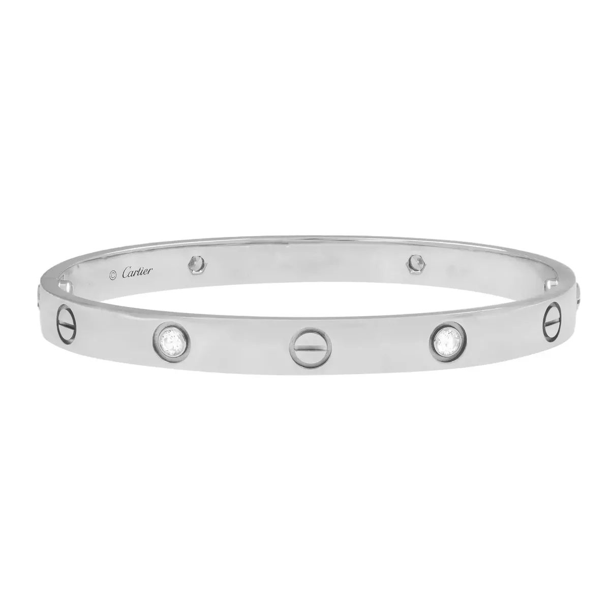 Cartier love bracelet white gold 4 diamonds outlet