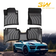 3W Car Mats for Porsche Macan 2014-23 Floor Mats All Weather 2-Row Floor Liners