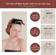 Heatless Curling Headband Set  No-Heat Overnight Curls  4 Rods