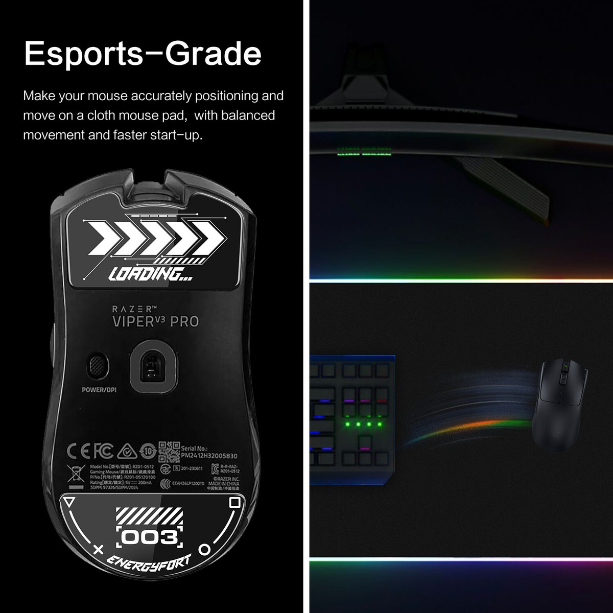 Immoenuc Glass Mouse Skates For Razer Viper Ultimate Togo
