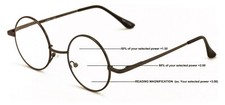 Progressive No Line Multifocus Round Metal Reading Glasses   Tri-Focal Reader fo