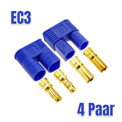   4 Paar 8 Stück EC3 Stecker Buchse 3,5mm 3.5mm Goldstecker Verpolsicher 60A  