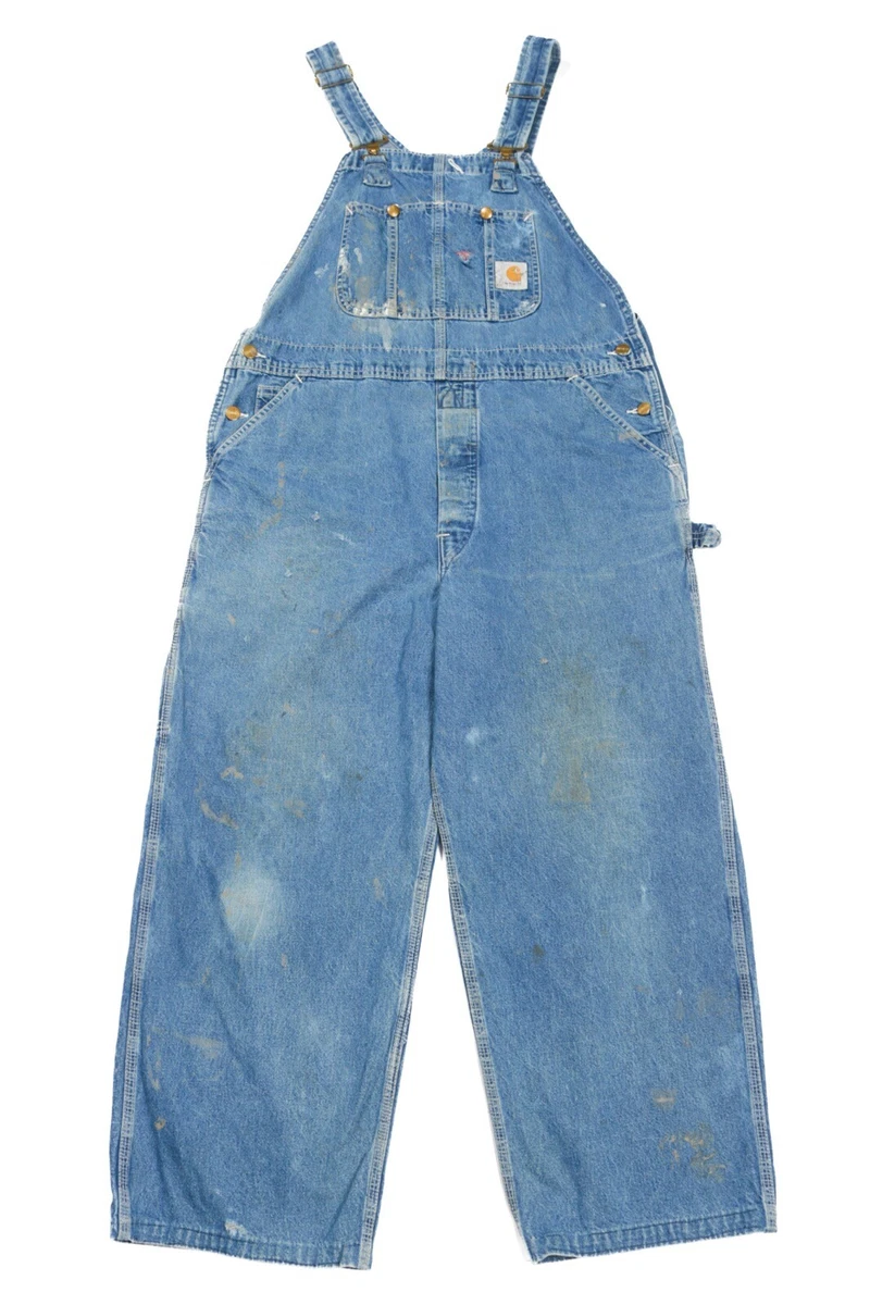Carhartt Jeans Lavoro Salopette 36 x 27 Bavaglino Tuta da Abbigliamento Vintage