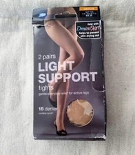 Boots Light Support Tights Pantyhose Size Medium Natural Tan 15 Denier 2 Pairs