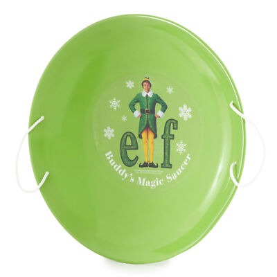 Slippery Racer 26 Inch Buddy the Elf Metal Saucer Sled with Rope Handles, Green