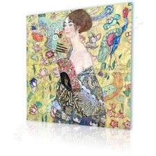 Lady With A Fan by Gustav Klimt | Canvas (Rolled) | Wall art oil painting HD