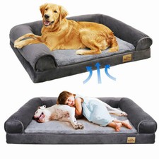 Orthop&auml;disches Hundebett BINGOPAW Hundesofa Hundekissen Grau Haustierbett XXL