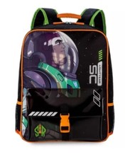 Disney Buzz Lightyear Star Command 16" Backpack Book School Bag Black Orange