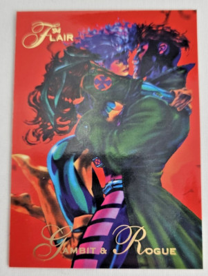 Marvel Flair 1994 Trading Card With Top Loader #114 Gambit & Rogue