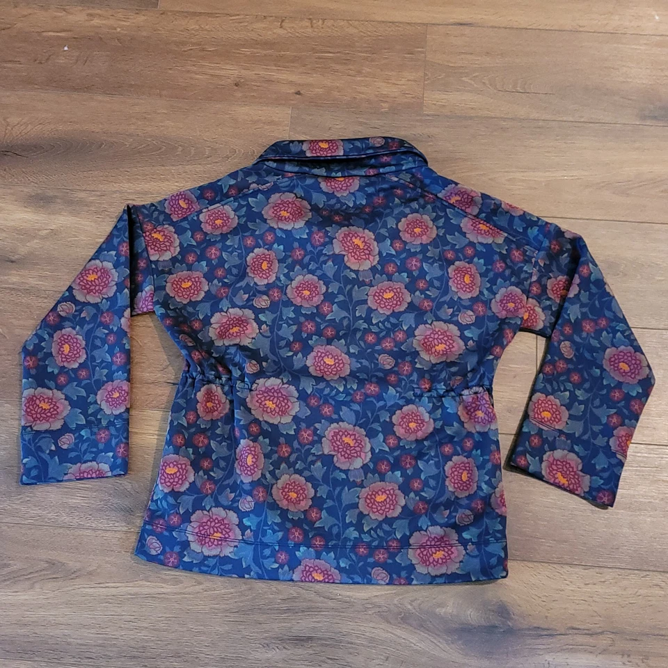 Pullover Anthropologie Cuarto Cremallera XS Floral Sábado Domingo Freesia Top DEFECTUOSO Foto 2 de 4