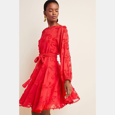 anthropologie red dress
