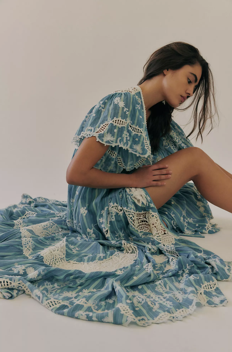 Bonnet Maxi Dress by Free People in Blue, Size: XS Bonnet Maxi Dress by Free People in Blue, Size: XS