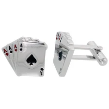 Stainless Steel Cufflinks with the 4 Aces