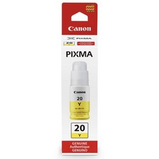 Canon GI-20 Yellow Ink Bottle for PIXMA G Series MegaTank Printers, 70ml