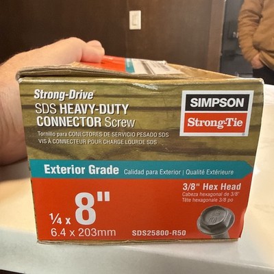 Simpson STRONG-TIE SDS25800-R50 Structural Wood Screw 1/4''x 8'' NEW in Box