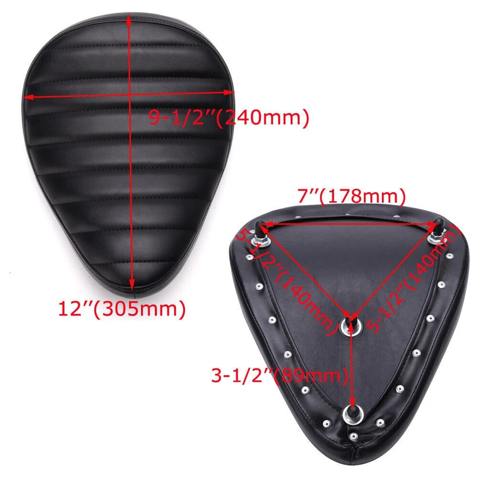 For Triumph Thruxton Bonneville Bobber Motorcycle Spring Solo Seat w/ Base Plate - Image 4 of 4