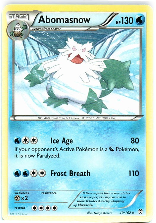 Abomasnow - 40/162 - Rare - Damaged