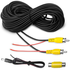 Premium Backup Camera RCA Cables, Car Reverse Camera Cable with Detection Wire