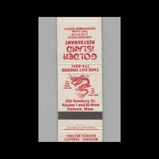 Matchbook Cover Chinese Restaurant Golden Island Danvers MA
