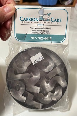Ateco #7802 Numbers Numerals Cookie Cutters Set of 9 in Round Tin
