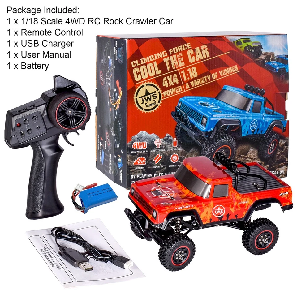 AUSTARHOBBY 4WD 2.4G 3CH RC Rock Crawler Climbing Truck Off-Road 1/18 Car RTR - Image 2 of 4