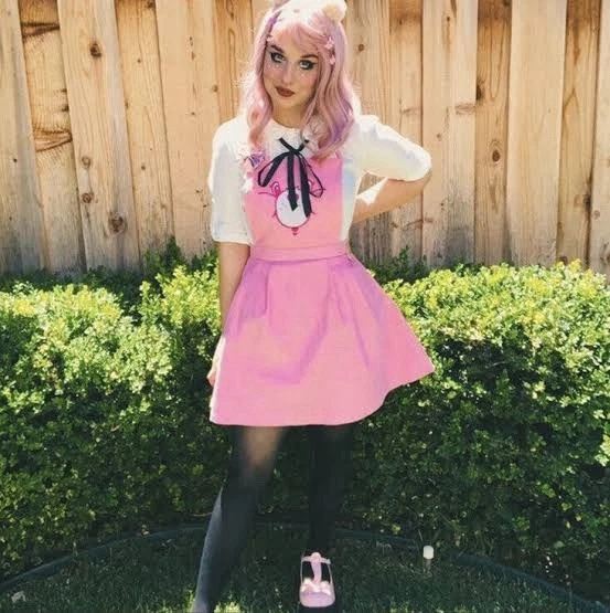 Dolls Kill X Care Bears Women Pink Overalls Dress Corduroy Size XS Pink Cosplay - image 2 of 4