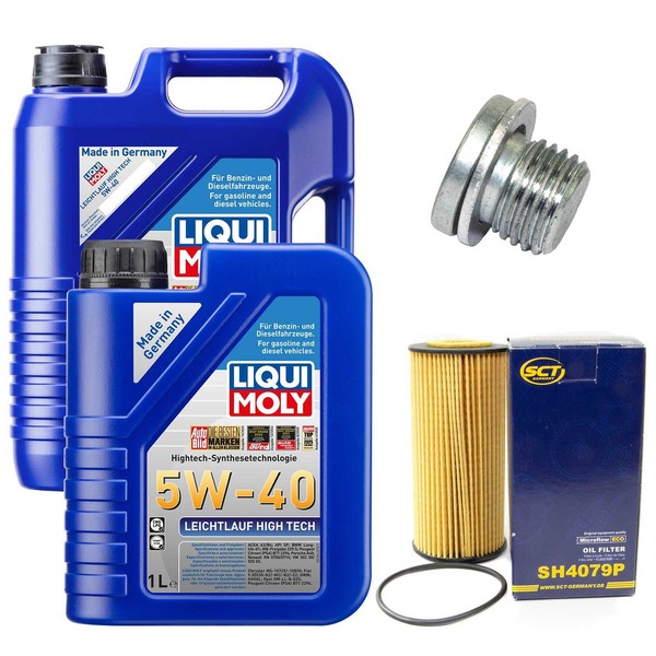 MotoröL Filter Set 5W-40 Liqui Moly 6 Liter + Schraube FüR VW Passat 2.0 TSI 3G5-image