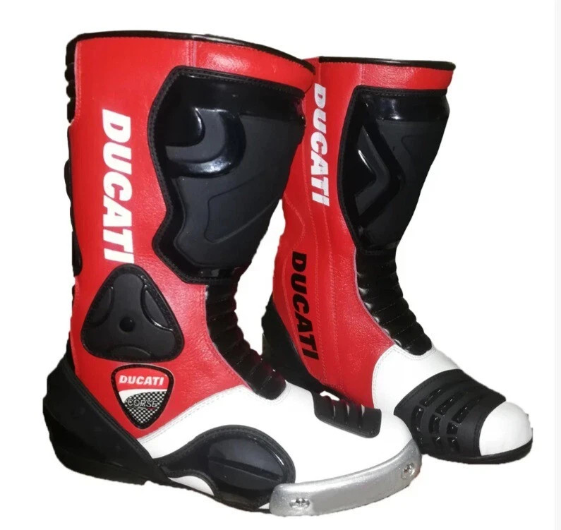 Bottes de course en cuir Ducati d'Italie bottes de motocycliste homme taille 42