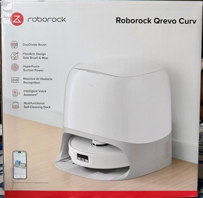 Roborock Qrevo Curv Robot Vacuum & Mop, 18,500Pa Suction, 2.5L (SEALED)