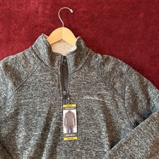 NWT Eddie Bauer Radiator 1/4 Zip Long Sleeve Pullover Charcoal Gray Sz M Fleece