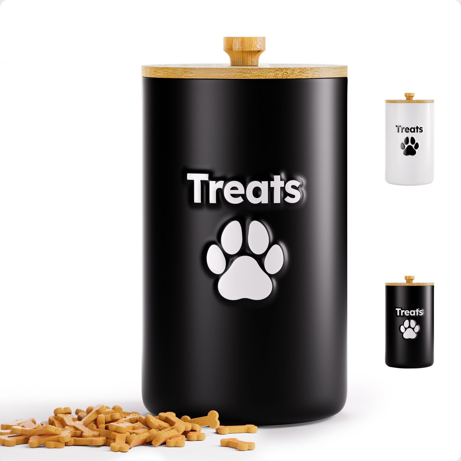 Dog Treat Container Airtight - 5 Inch Wide x 9 Inch Tall Ceramic Dog Treat Ja...