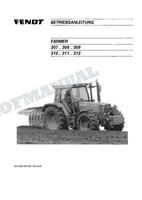 Fendt Farmer 307 308 309 310 311 312 Traktor Betriebsanleitung Fgnr 21/00001