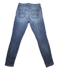 7 For All Mankind Jeans Womens 27 Blue Wash The Ankle Skinny Stretch Denim