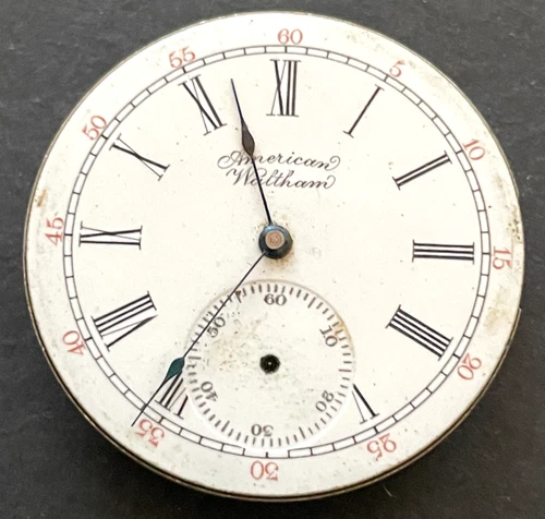 Antique 1896 Waltham Seaside 1890 Pocket Watch Movement Parts/Repair 6s 7j USA