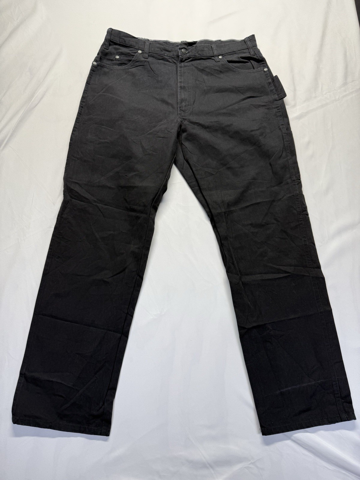 Mens 38x32 Black Workwear Hammer Loop Denim